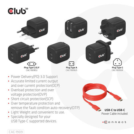 Chargeur de Voyage 45W Dual USB-C Power Delivery 3.0
